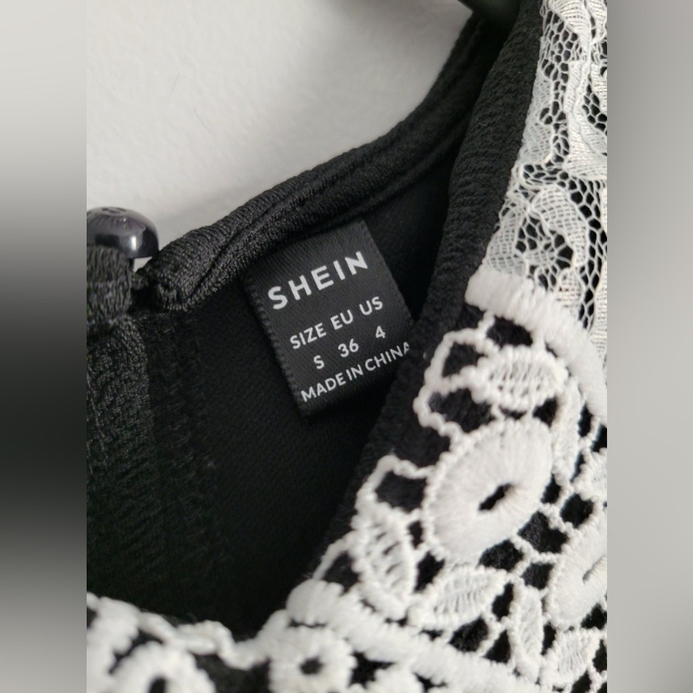 SHEIN Black Dress with White Lace Collar - Picture 10 of 11